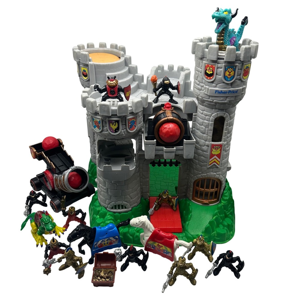 Fisher-Price Great Adventures Castle Playset Knights, 2 Dragons, Catapult + MORE